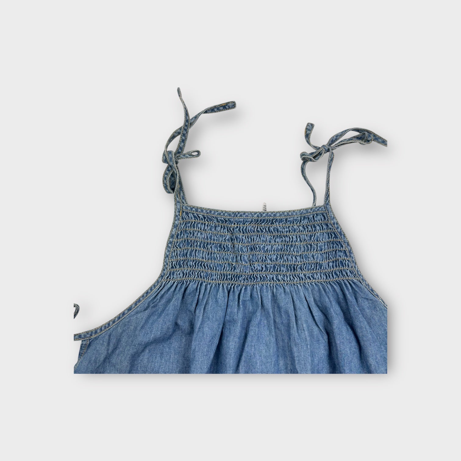 Fred Bare Smocked Denim Dress, Size 6