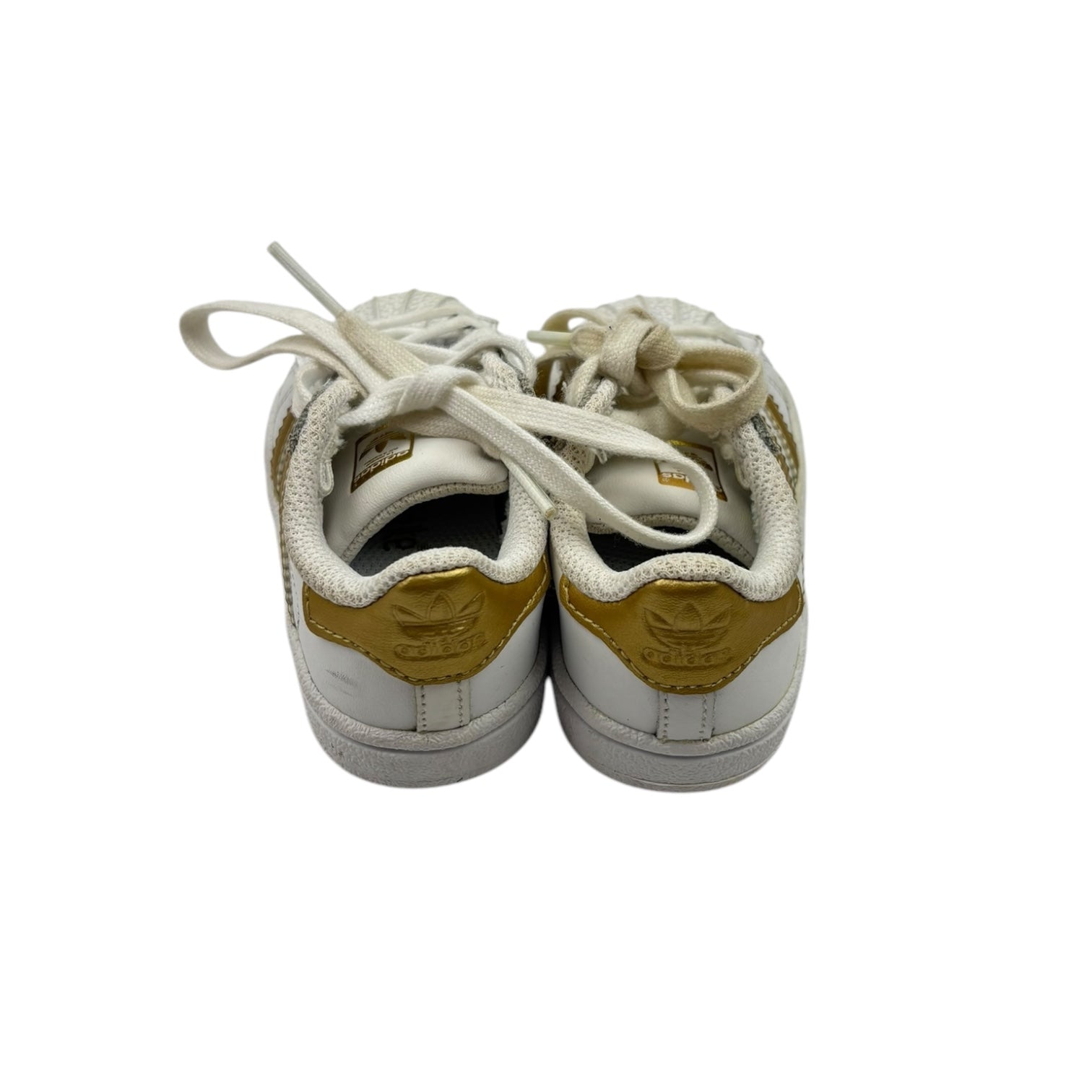 Adidas White, Gold Superstars, Size EU 20
