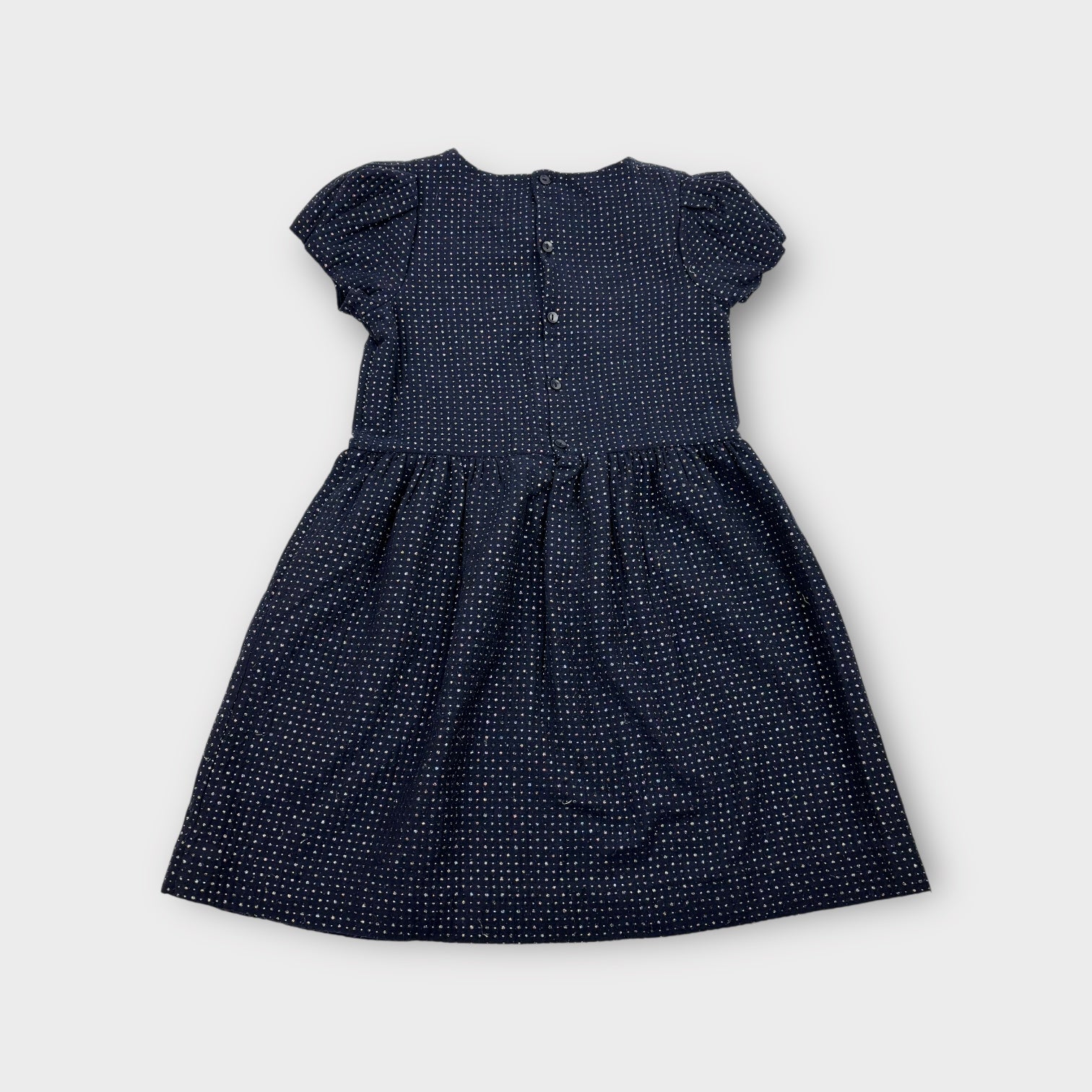 Jacadi Silver Polkadot Dress, Size 10