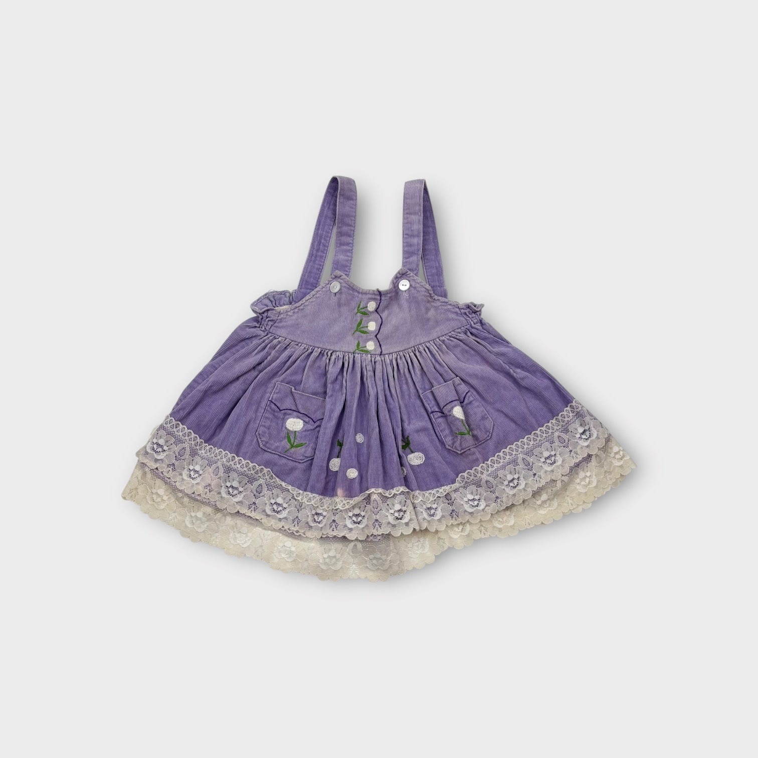 Vintage Purple Cord Pinafore, Size 0