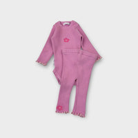 Ziggy Lou Pink Ribbed Set, Size 000