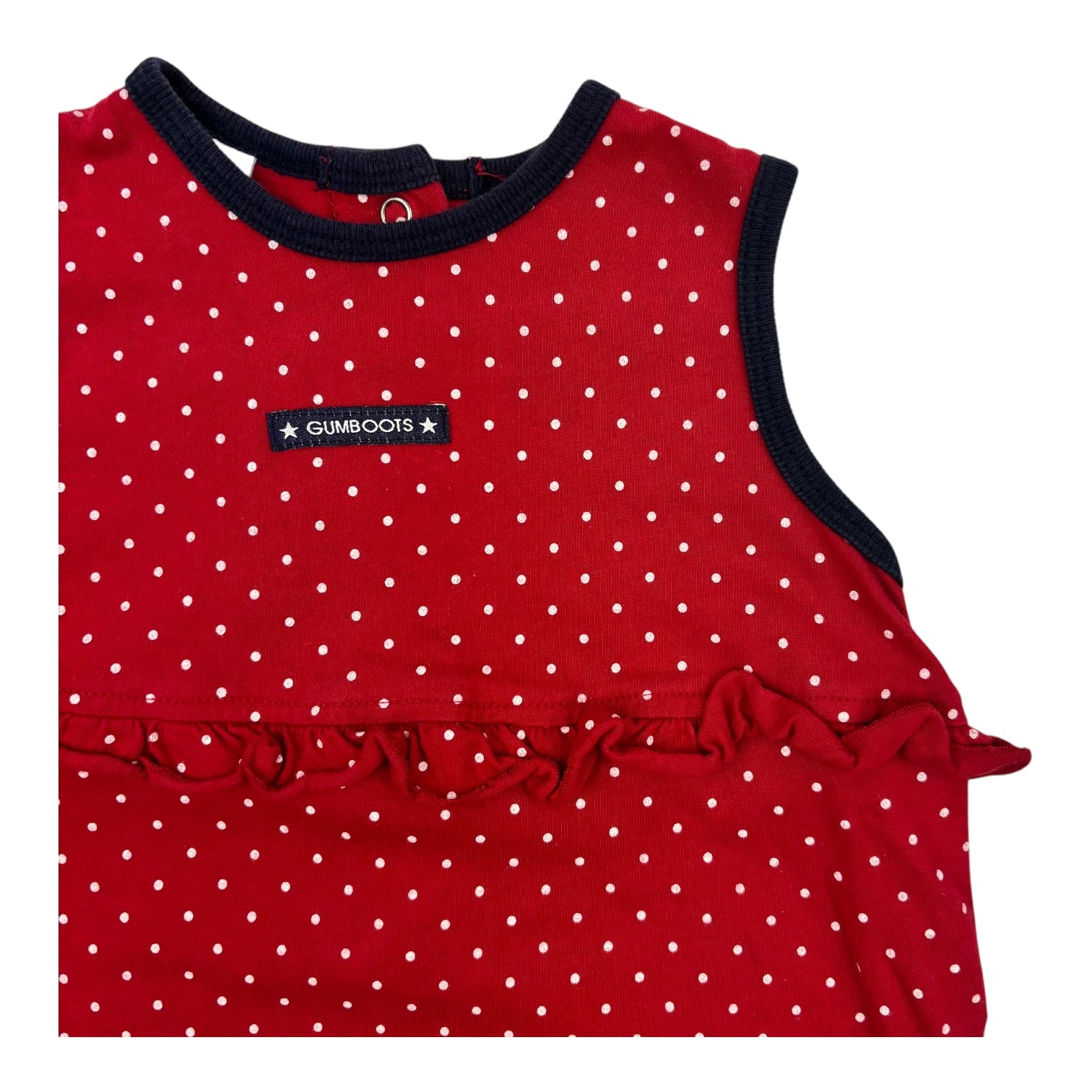 Vintage Red and White Polkadot Romper, Size 2