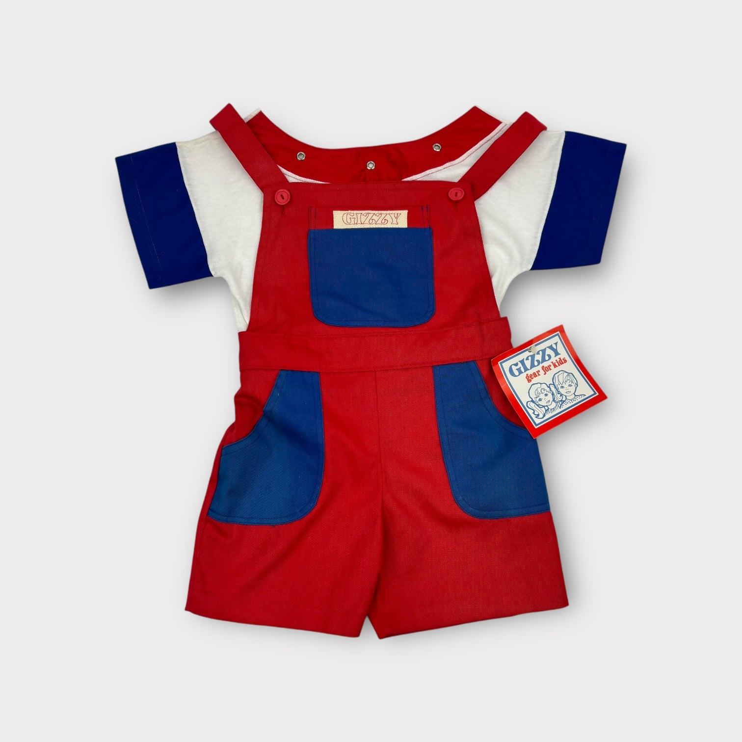 Vintage Gizzy Overalls Set, Size 5-7
