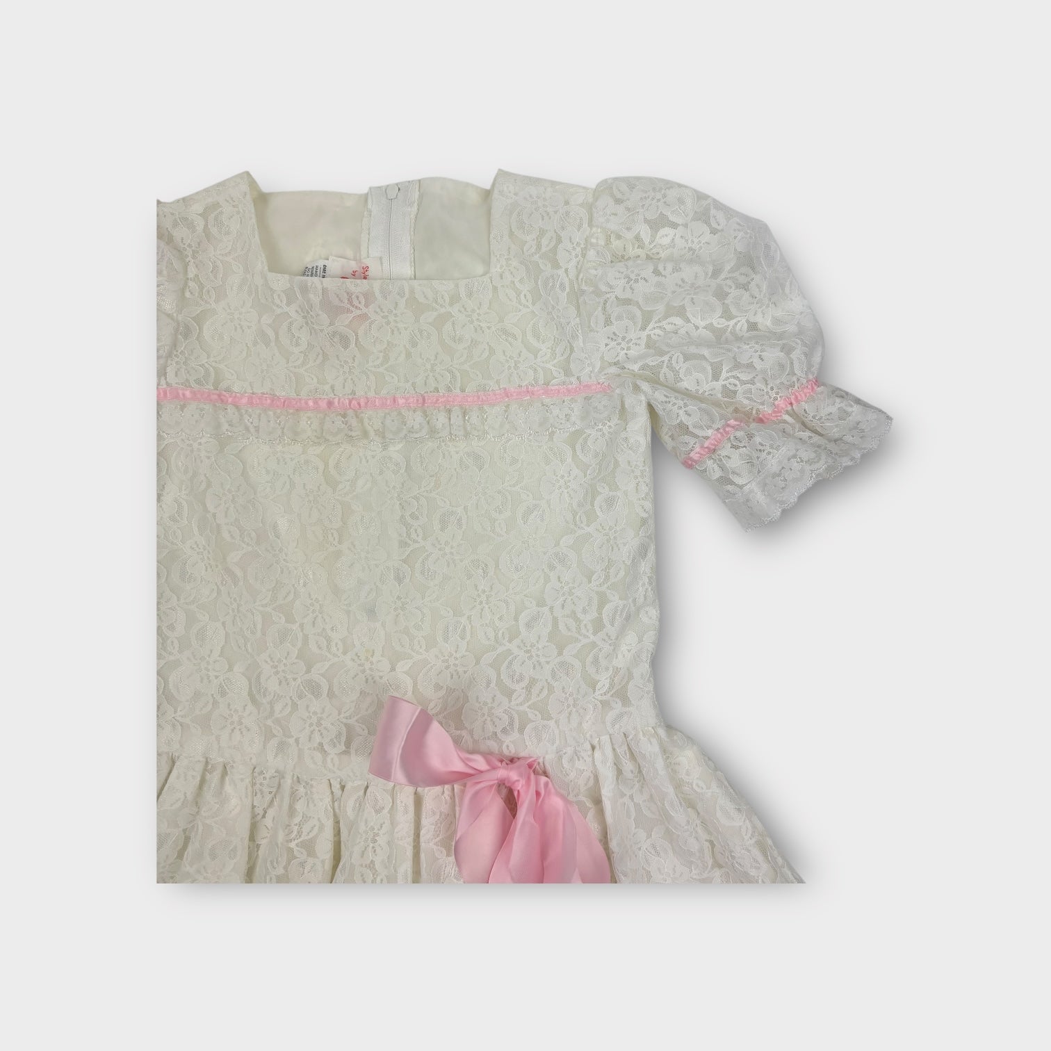 Vintage White Lace Dress, Size 5