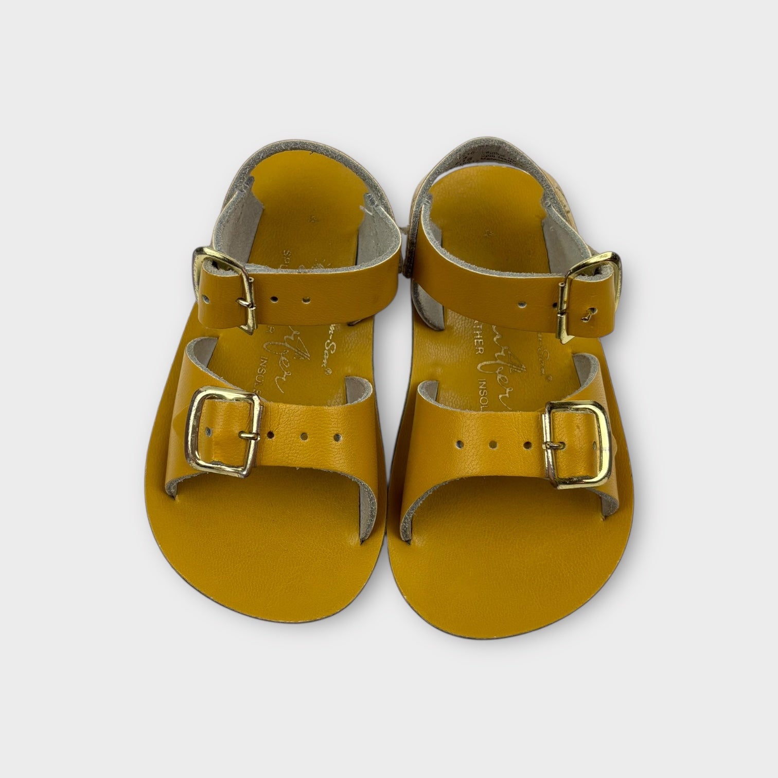 Mustard Yellow Saltwater Sandals, Size EU 20
