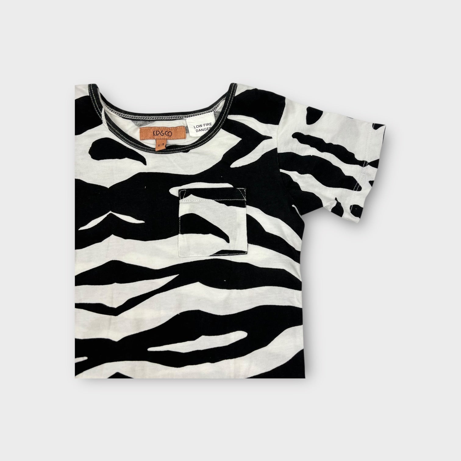 Kip & Co Zebra Print T-Shirt, Size 4-5