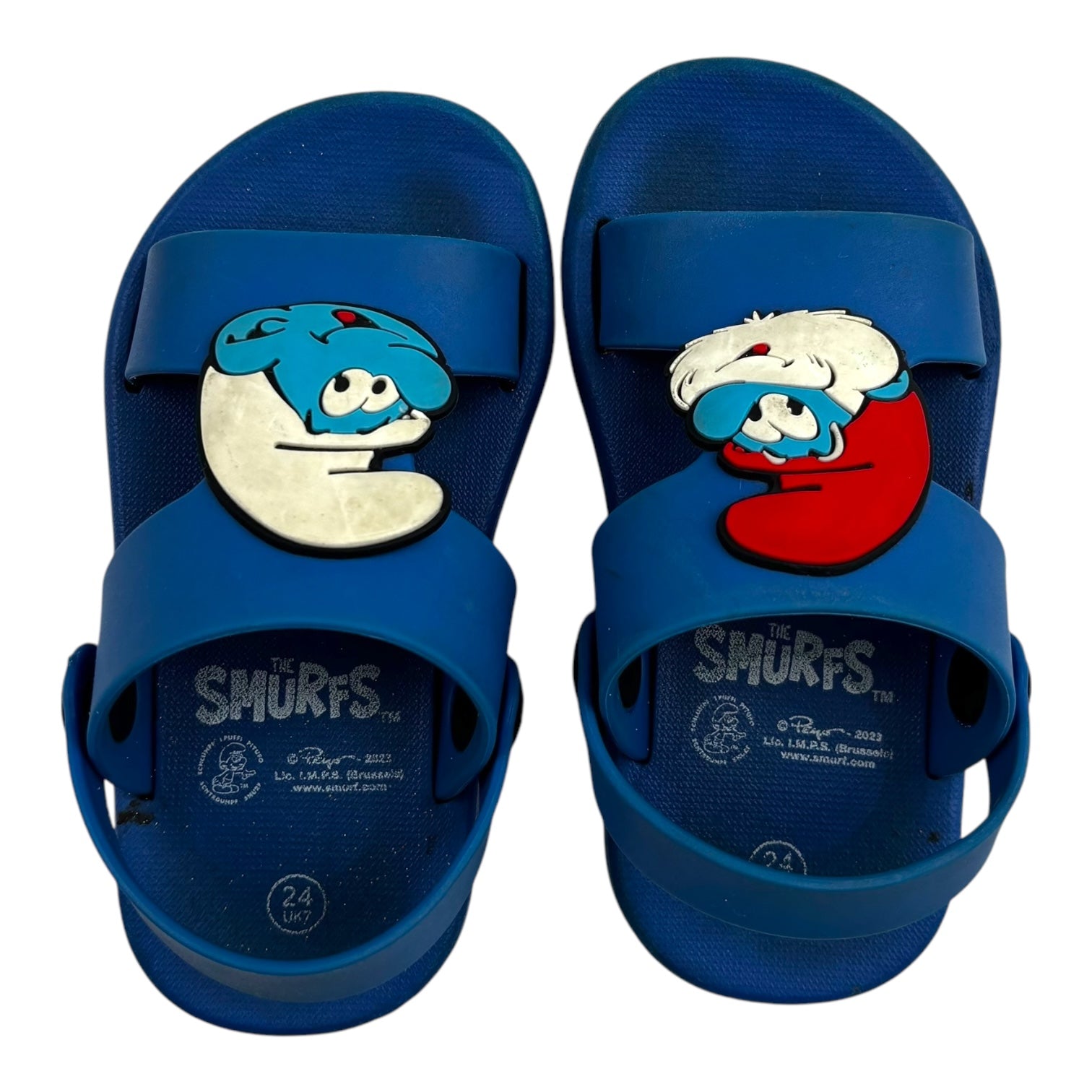 Blue Smurf Sandals, Size EU 24