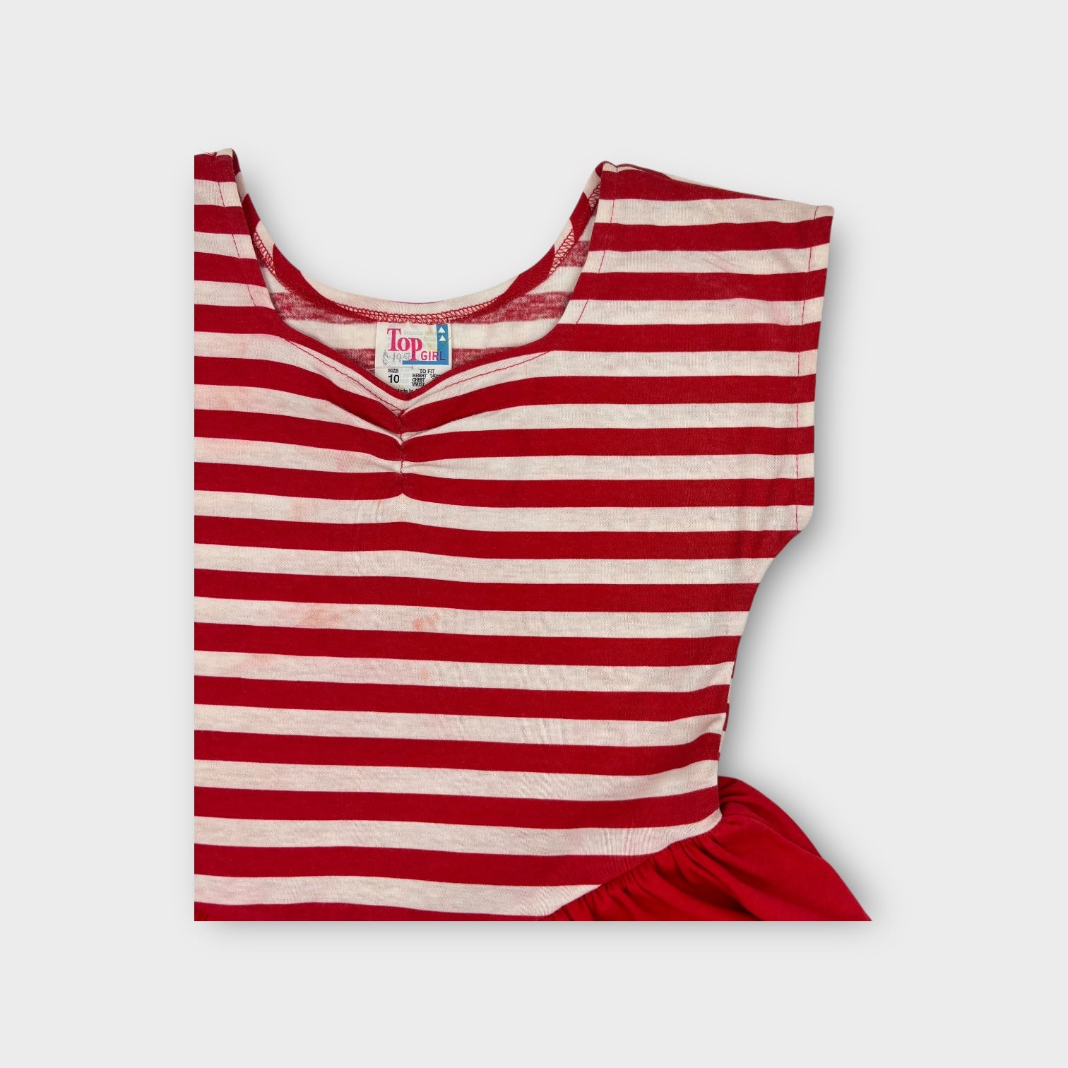 Vintage Red & White Stripe Dress, Size 10