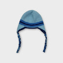 Handmade Blue Flap Beanie, Size XS