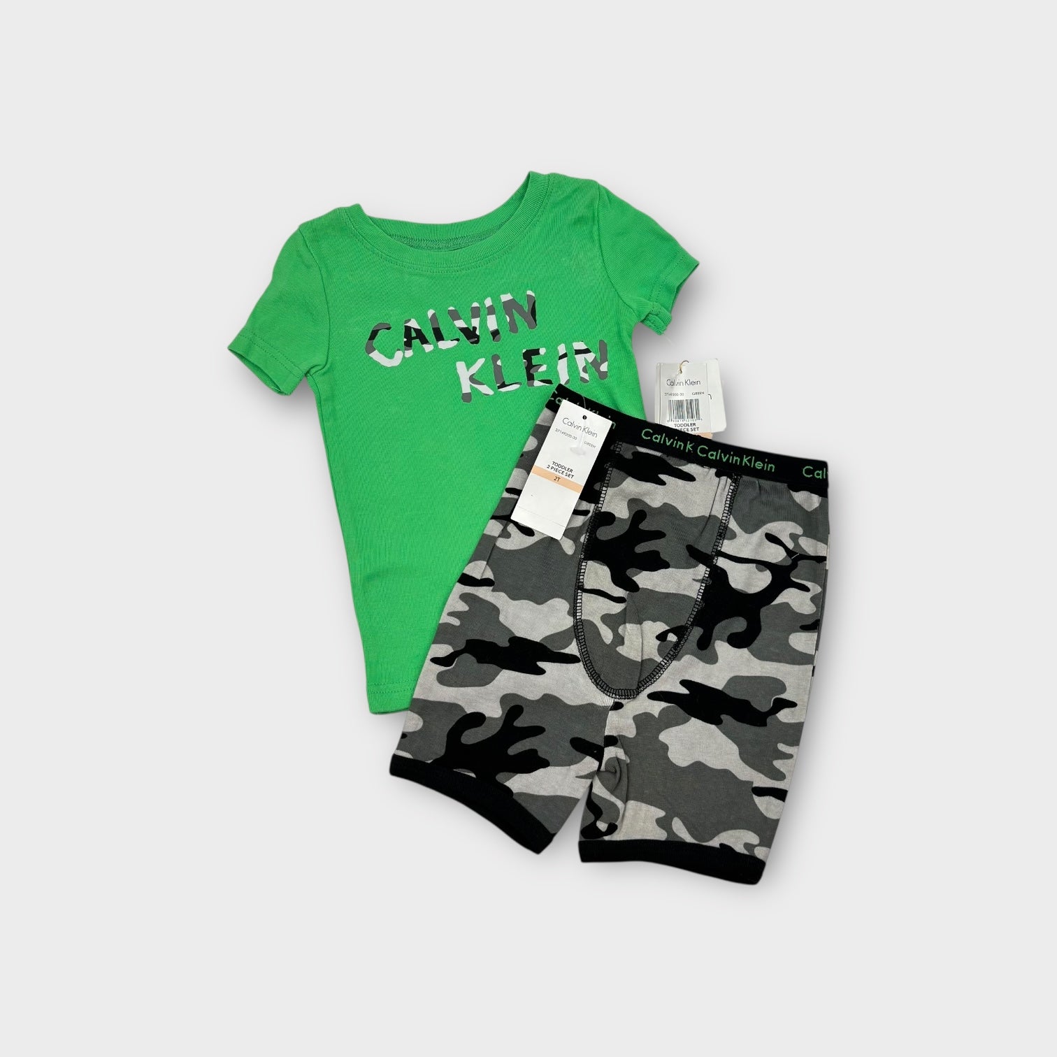 Calvin Klein Green Camo Sleep Set, Size 2