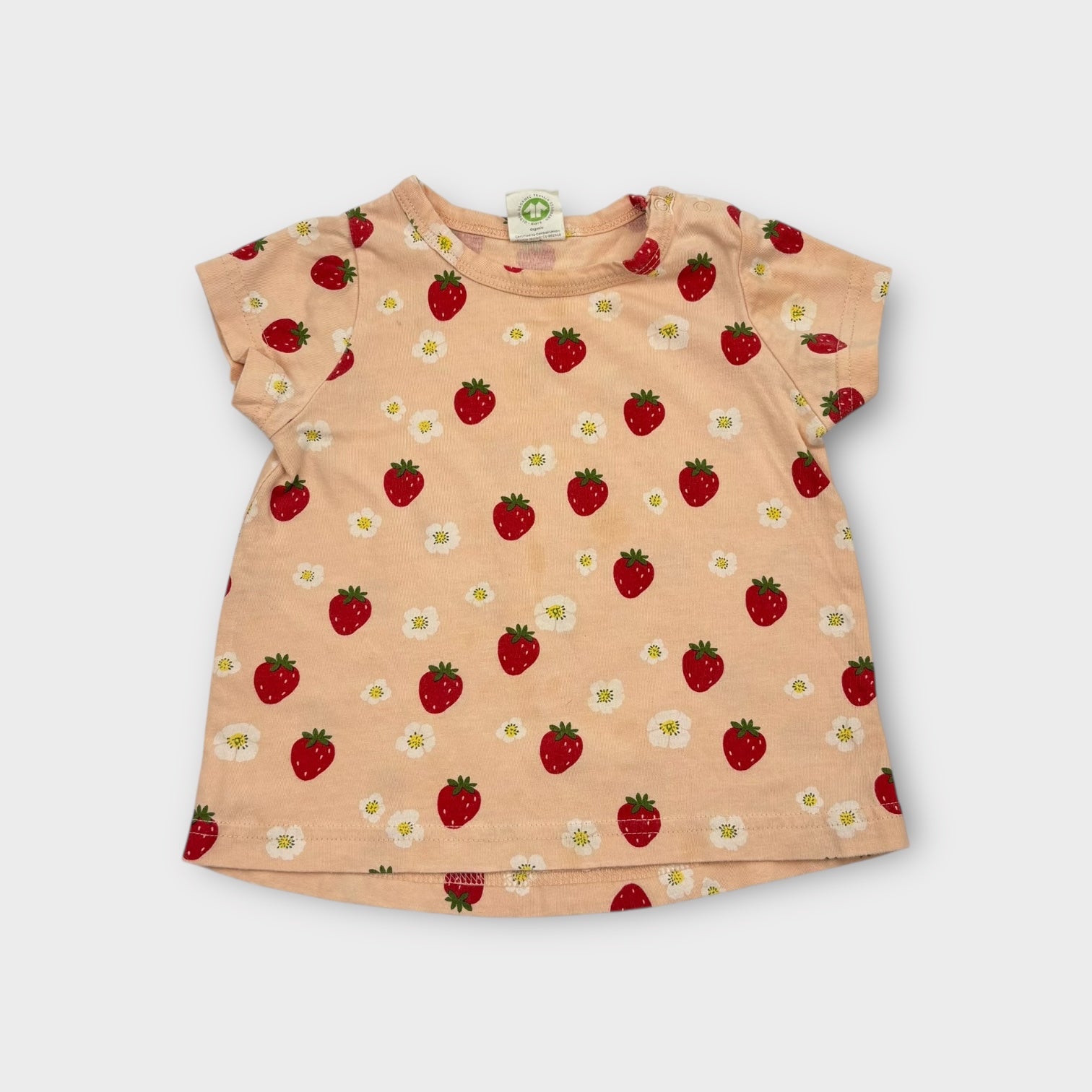Nature Baby Strawberry Print T-Shirt, Size 0