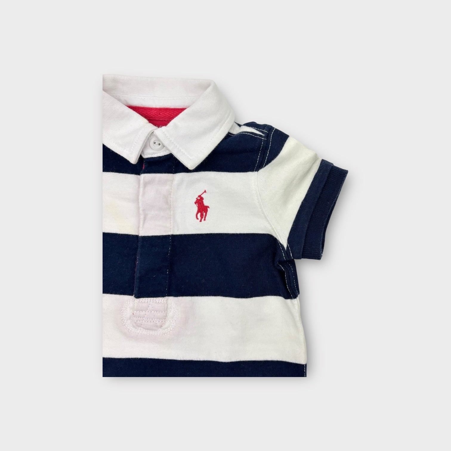 Ralph Lauren Stripe Polo Romper, Size 000