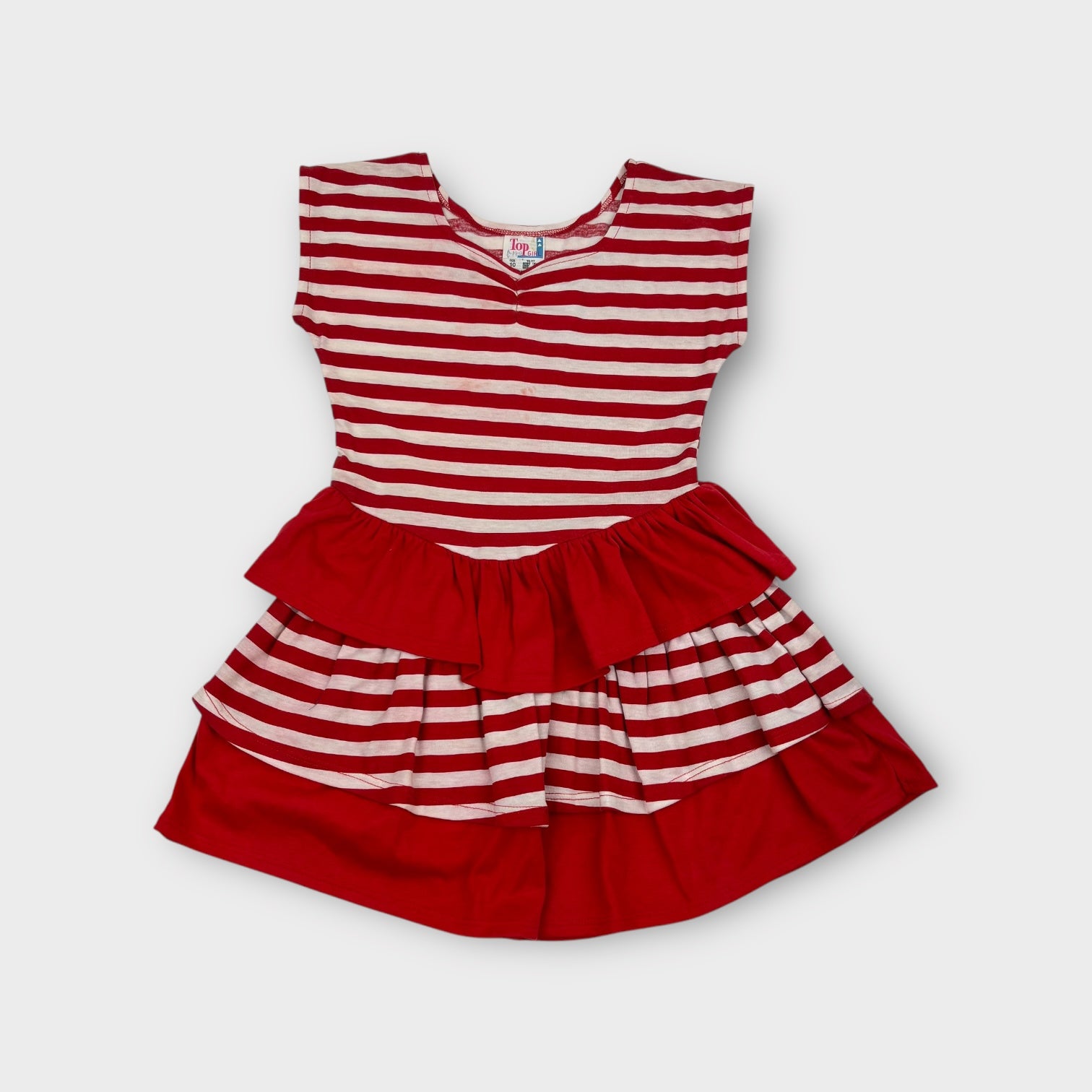 Vintage Red & White Stripe Dress, Size 10