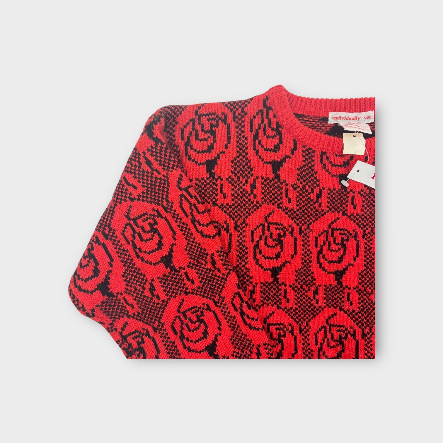 Vintage Rose Knit Jumper, Size 12