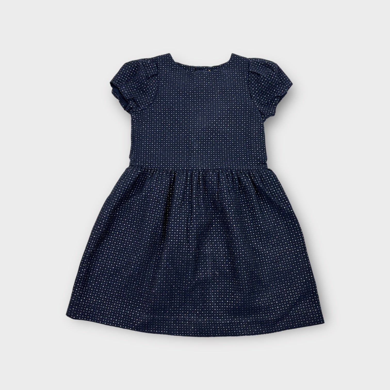 Jacadi Silver Polkadot Dress, Size 10
