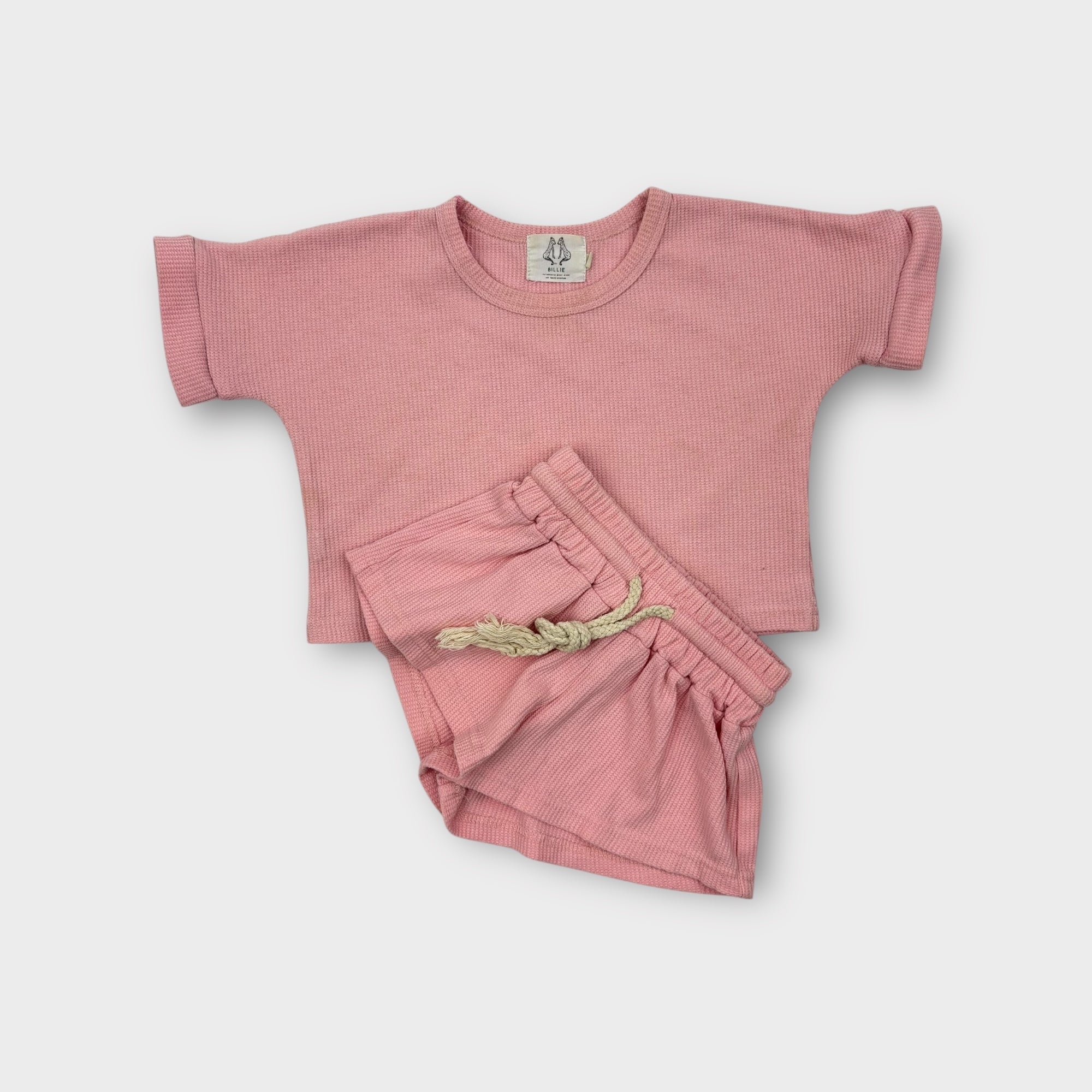 By Billie Pink Waffle Set, Size 0