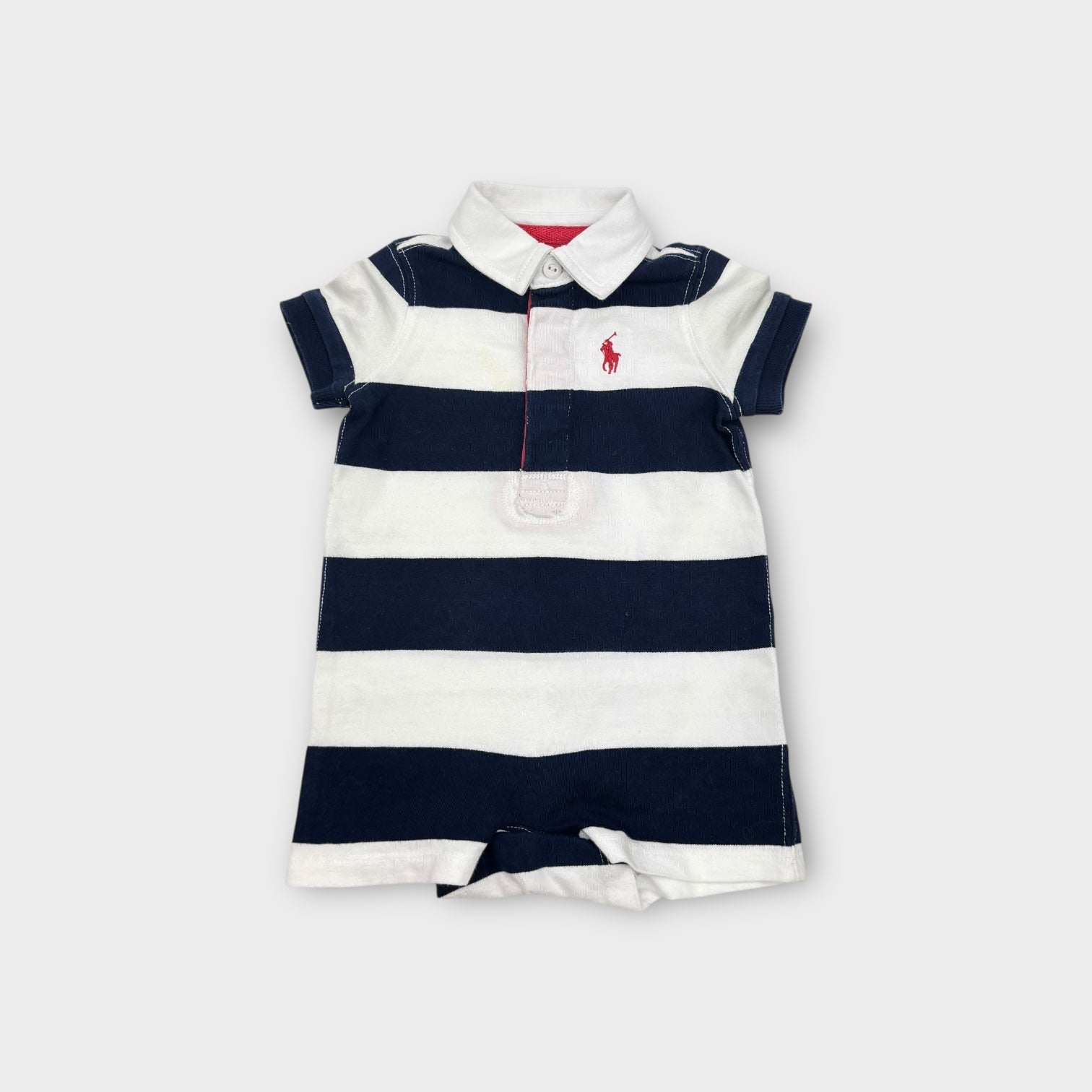 Ralph Lauren Stripe Polo Romper, Size 000