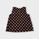 Jacadi Brown, White Polkadot Top, Size 4