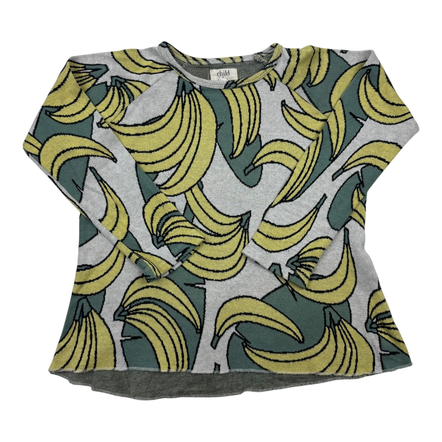 Child-ish Banana Print Long Sleeve Top, Size 10-12
