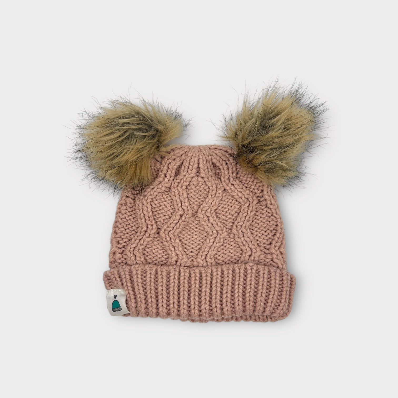Carries Beanies Pink Cable Knit Beanie, Size M