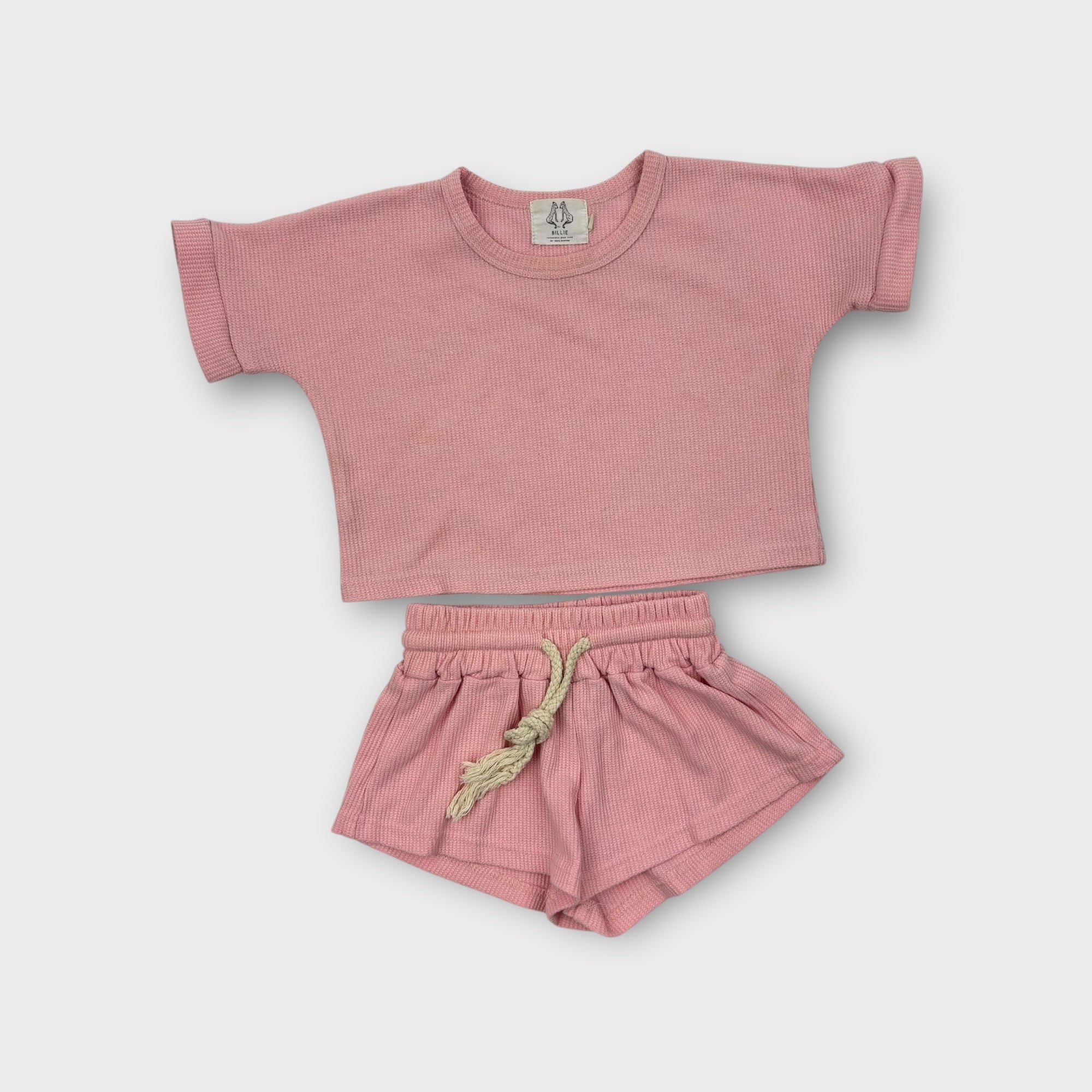 By Billie Pink Waffle Set, Size 0