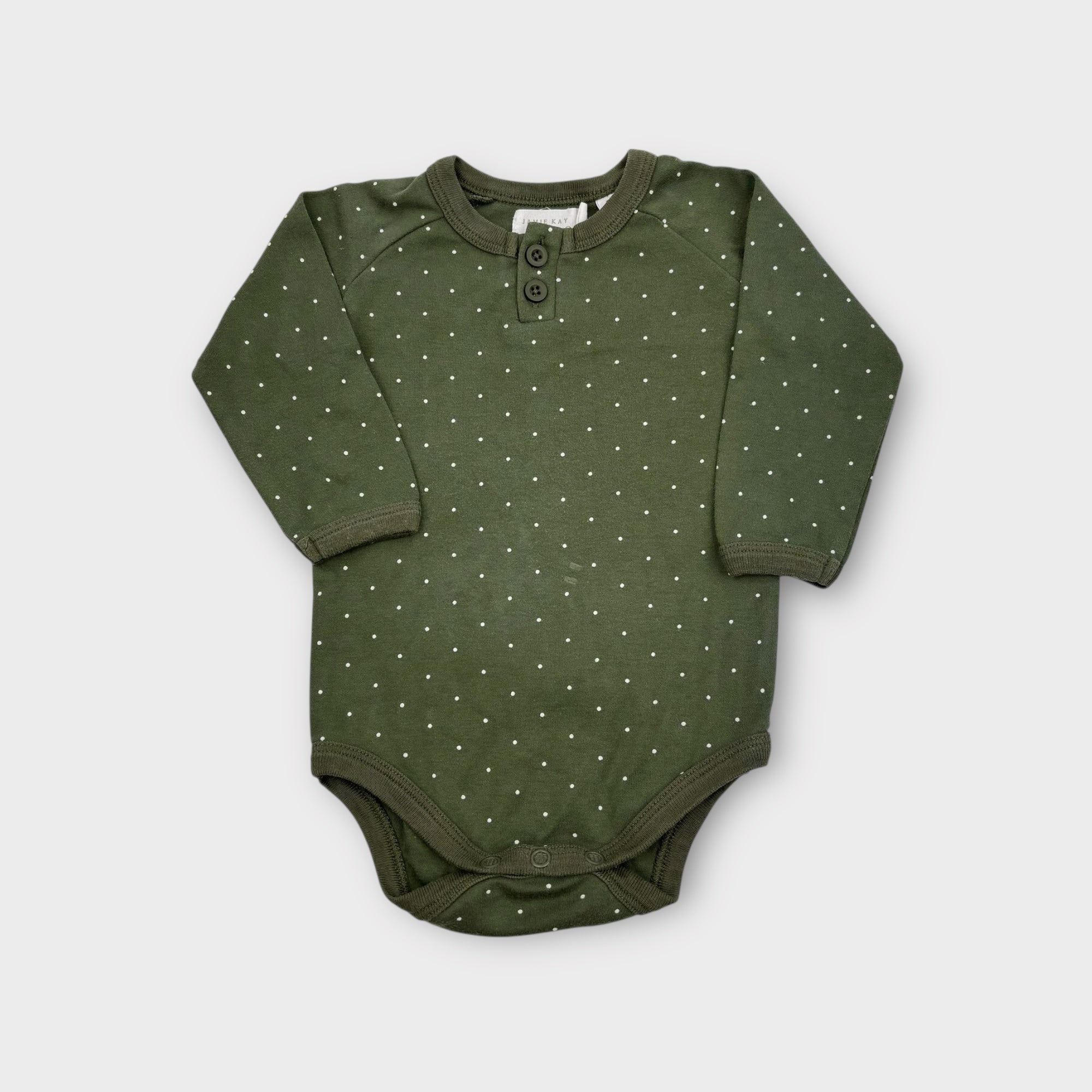 Jamie Kay Olive Polkadot Bodysuit, Size 0
