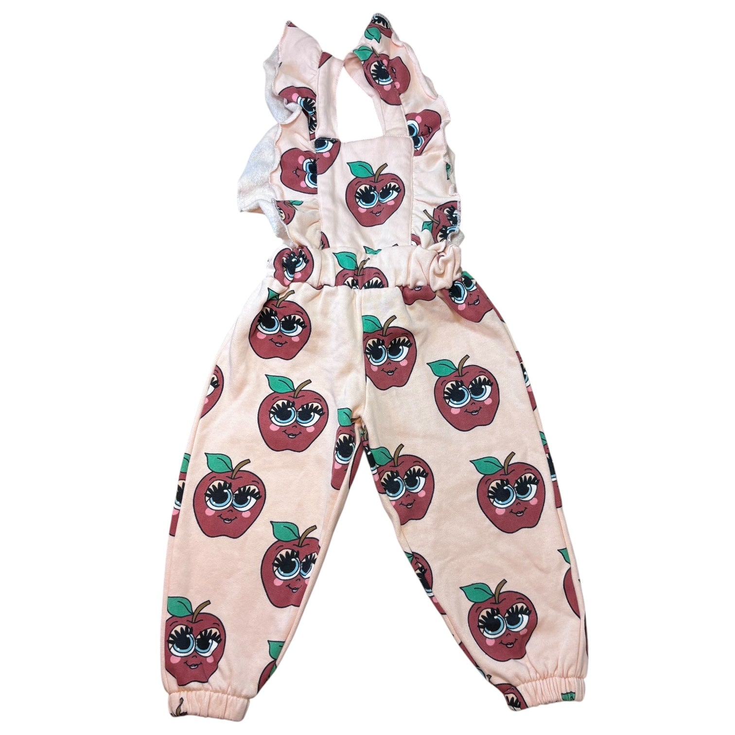 Hugo Loves Tiki Apple Print Fleece Overalls, Size 12-18m