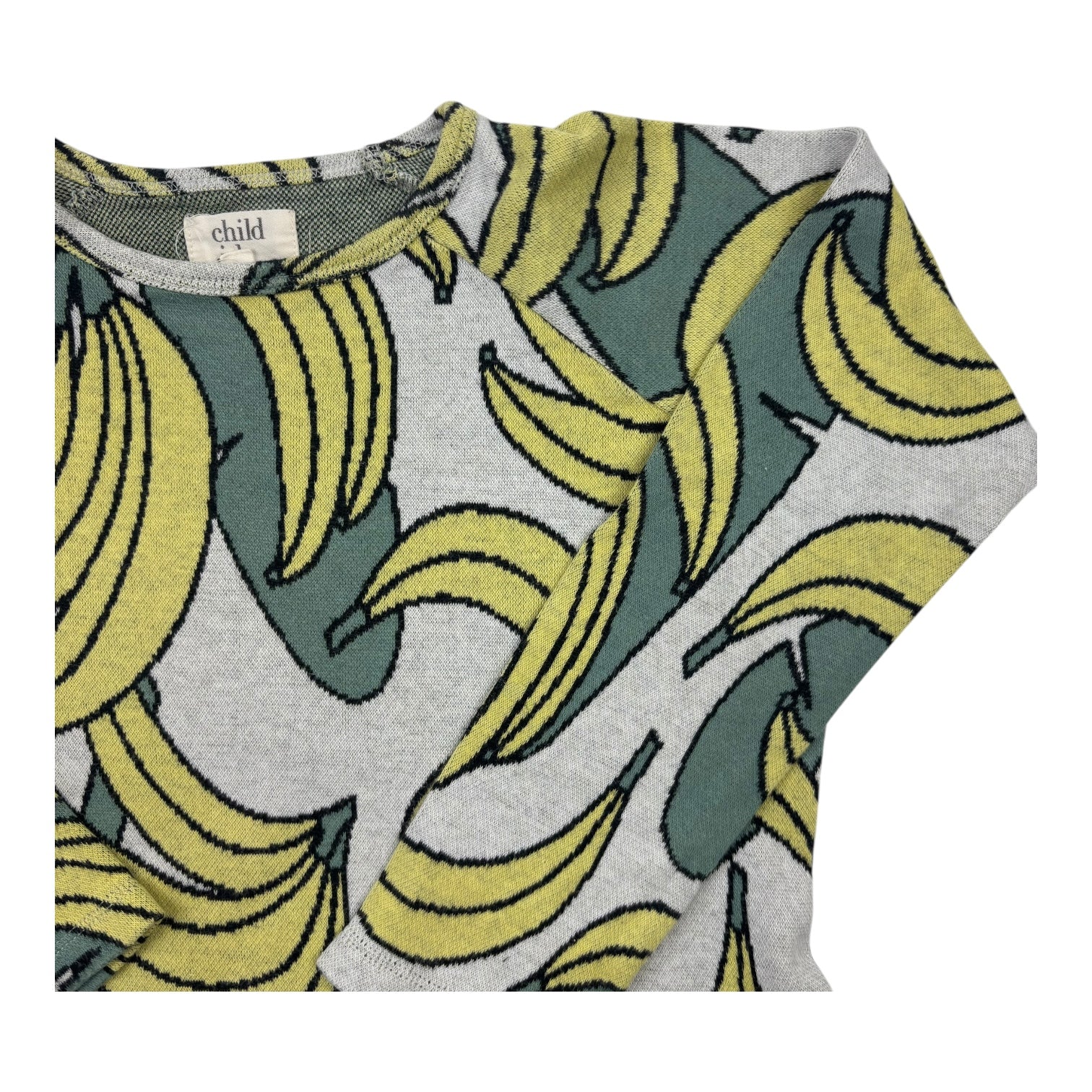 Child-ish Banana Print Long Sleeve Top, Size 10-12