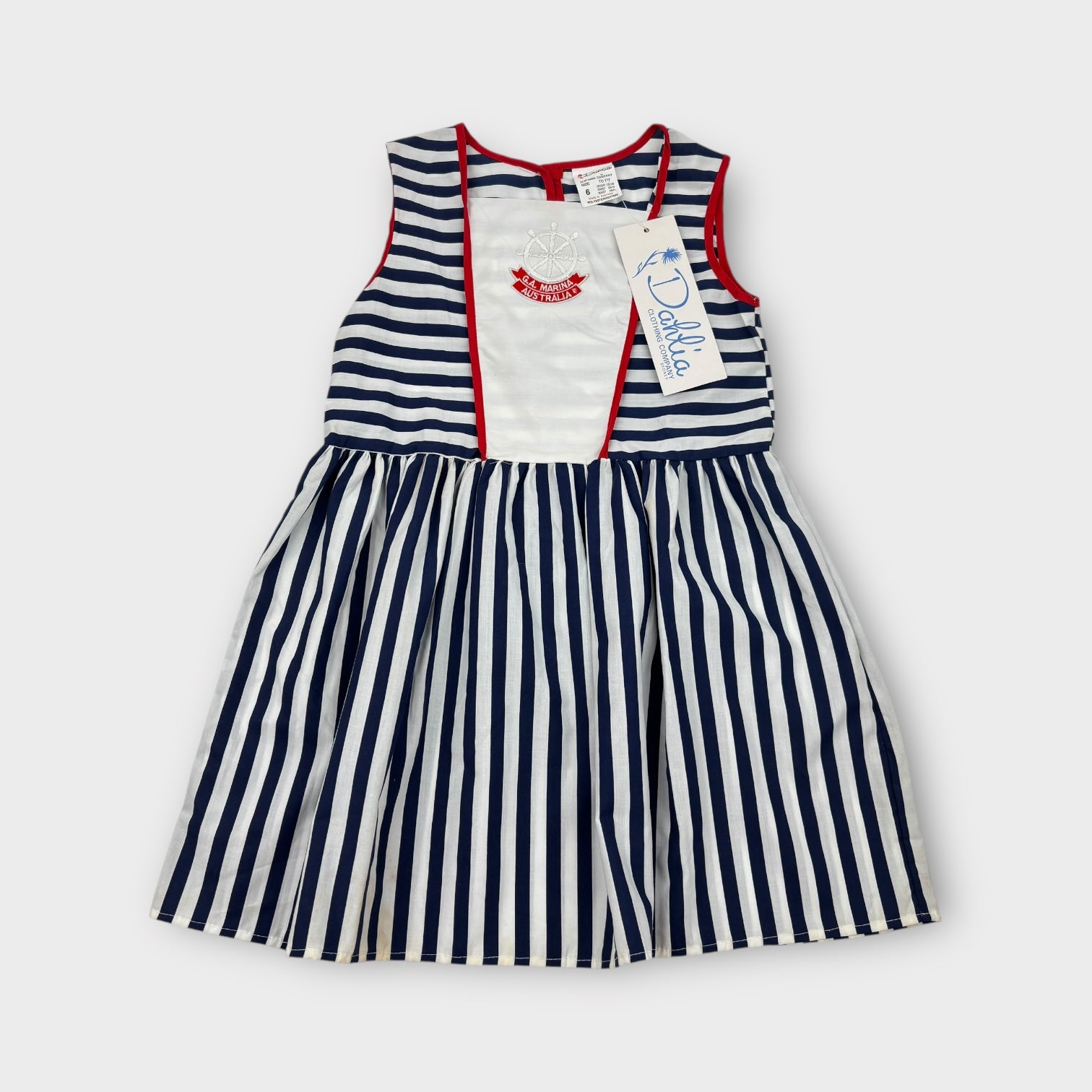 Vintage Nautical Dress, Size 6