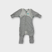 Love to Dream 0.5 Tog Grey Stripe Sleep Suit, Size 0