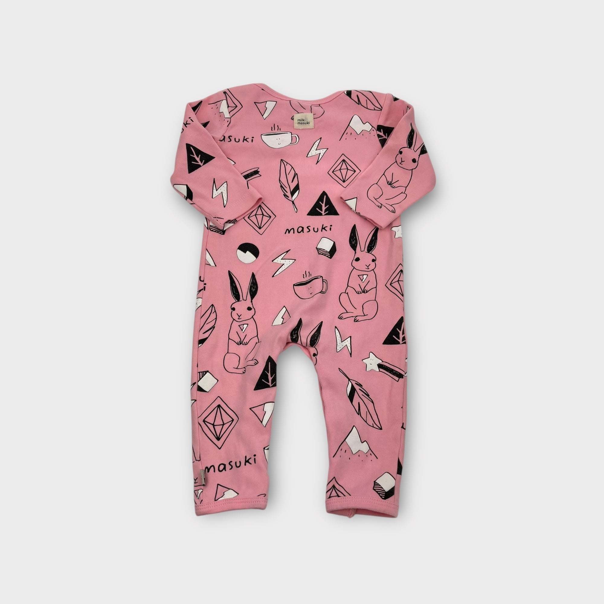 Milk & Masuki Long Sleeve Onesie, Size 0