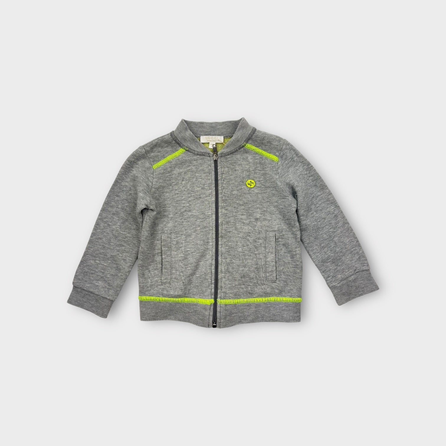 Gucci Grey, Yellow Sweatsuit Set, Size 0