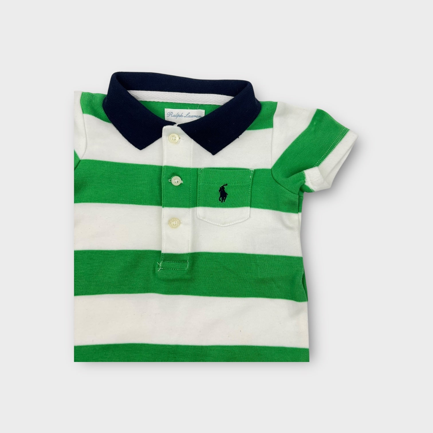 Ralph Lauren Stripe Polo Romper, Size 0