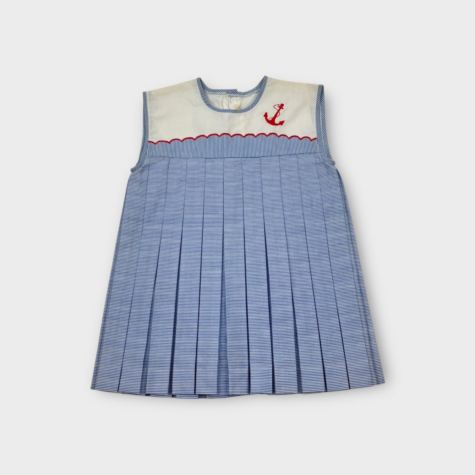 Vintage Pleated Nautical Dress, Size 1
