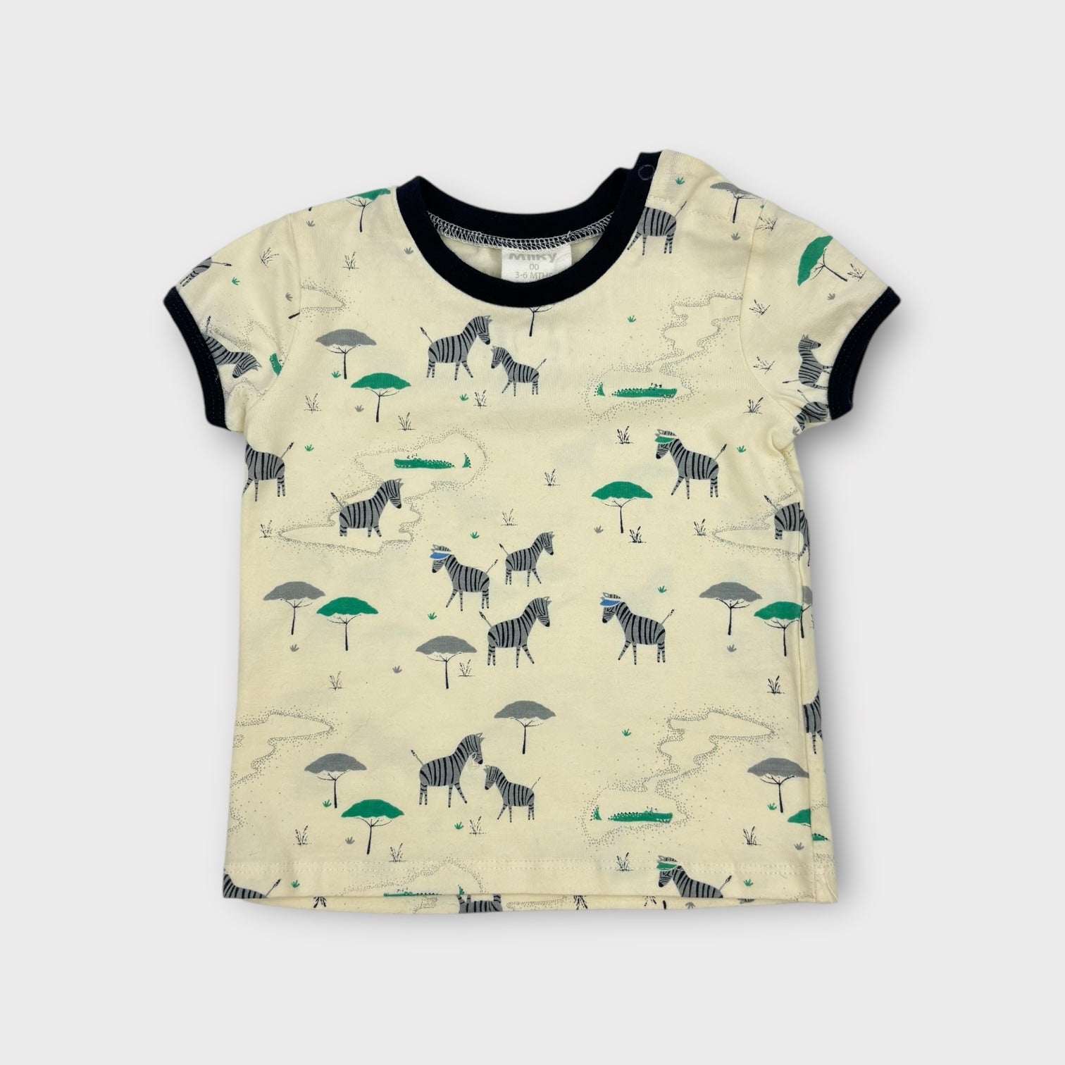 Milky Zebra Print Tee, Size 00