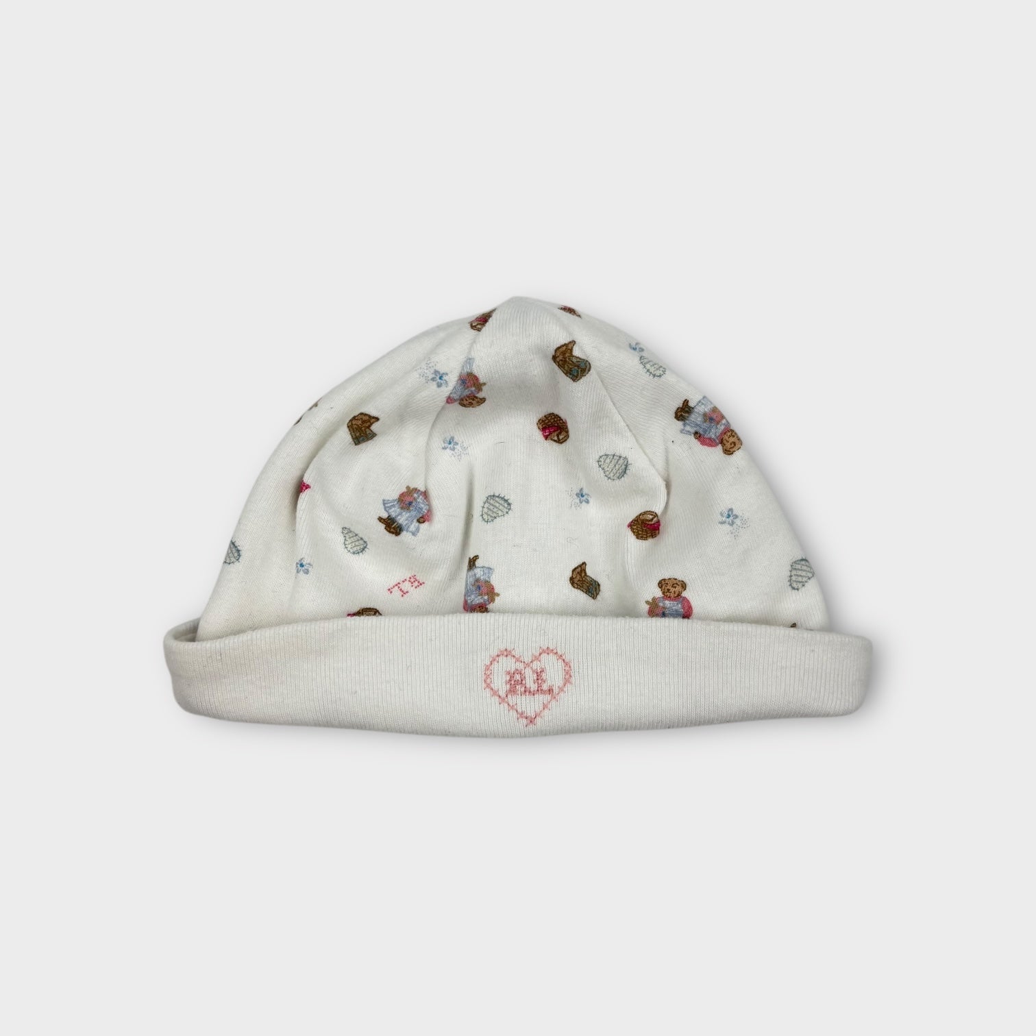 Ralph Lauren White Pattern Beanie, One Size