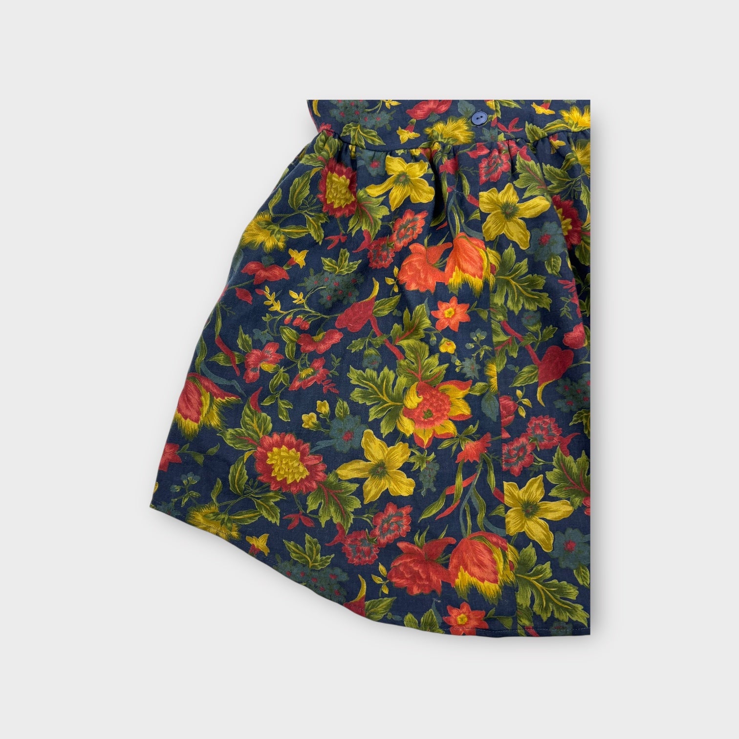 Vintage Floral Print Dress, Size 7-8