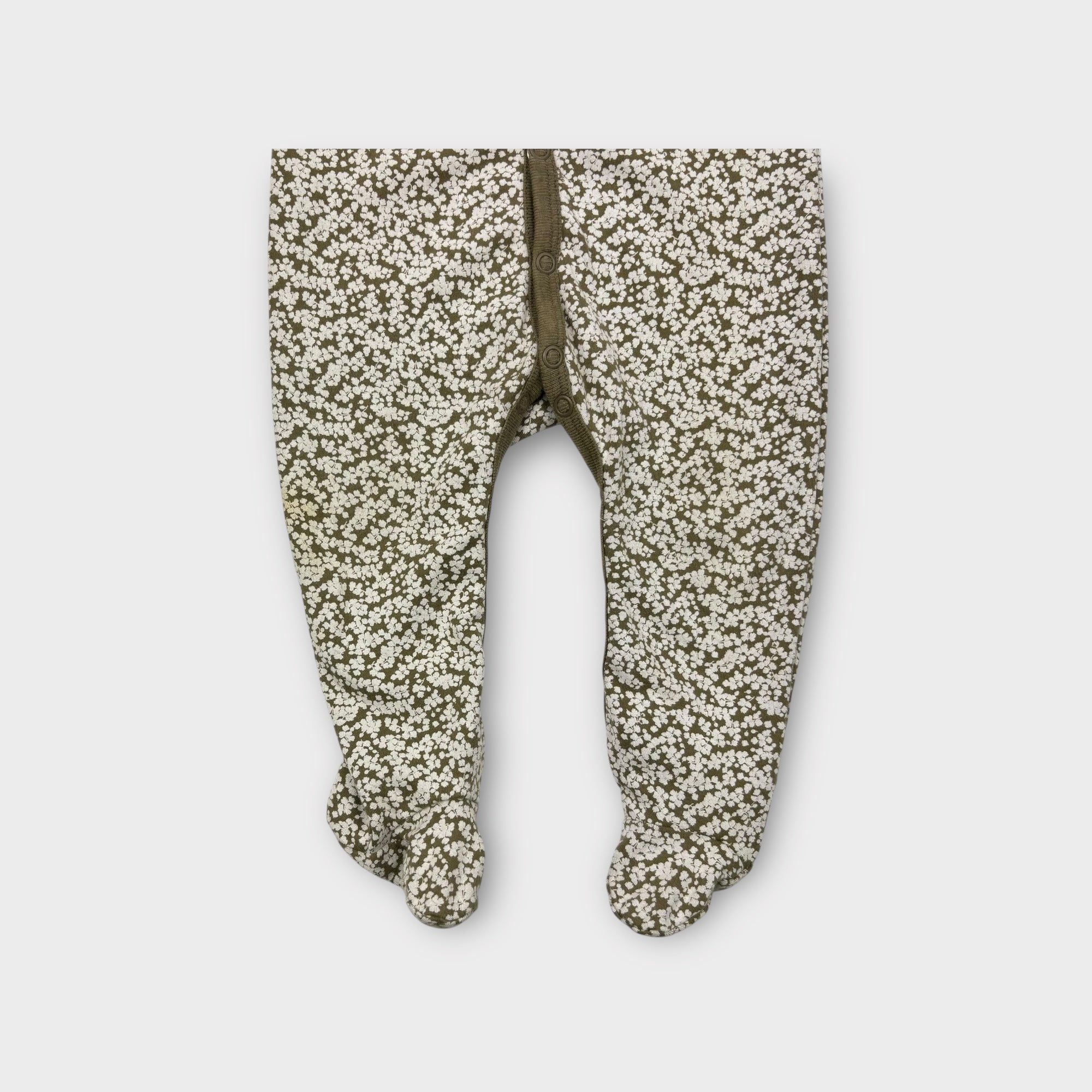 Jamie Kay Olive Green Floral Onesie, Size 00