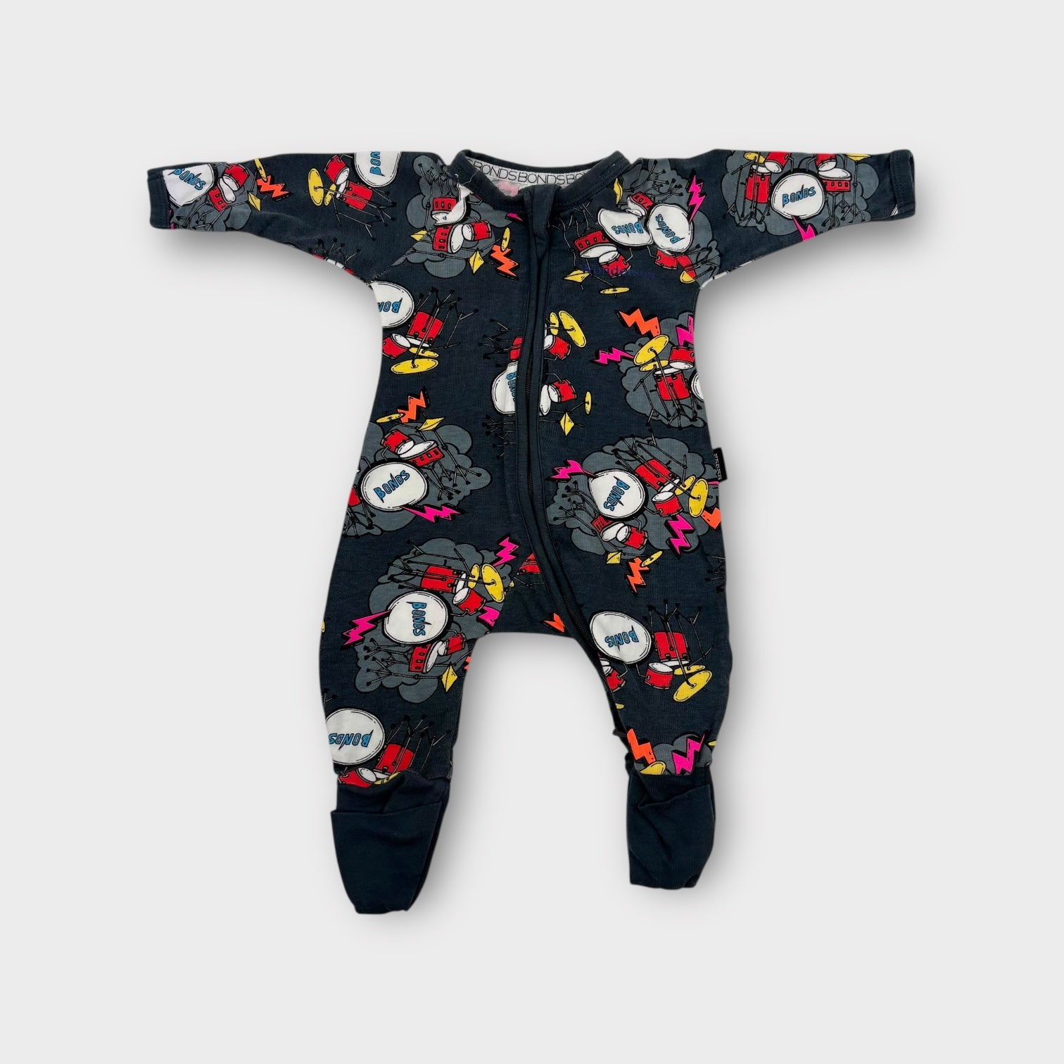 Bonds Long Sleeve Drum Set Onesie, Size 0000