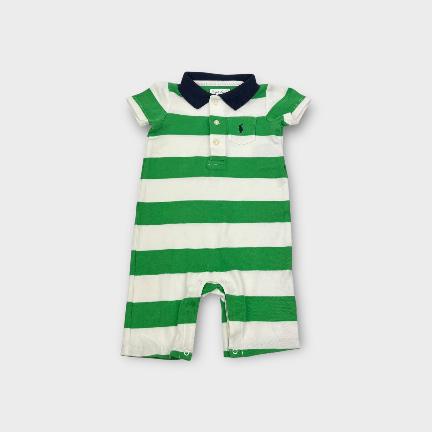 Ralph Lauren Stripe Polo Romper, Size 0
