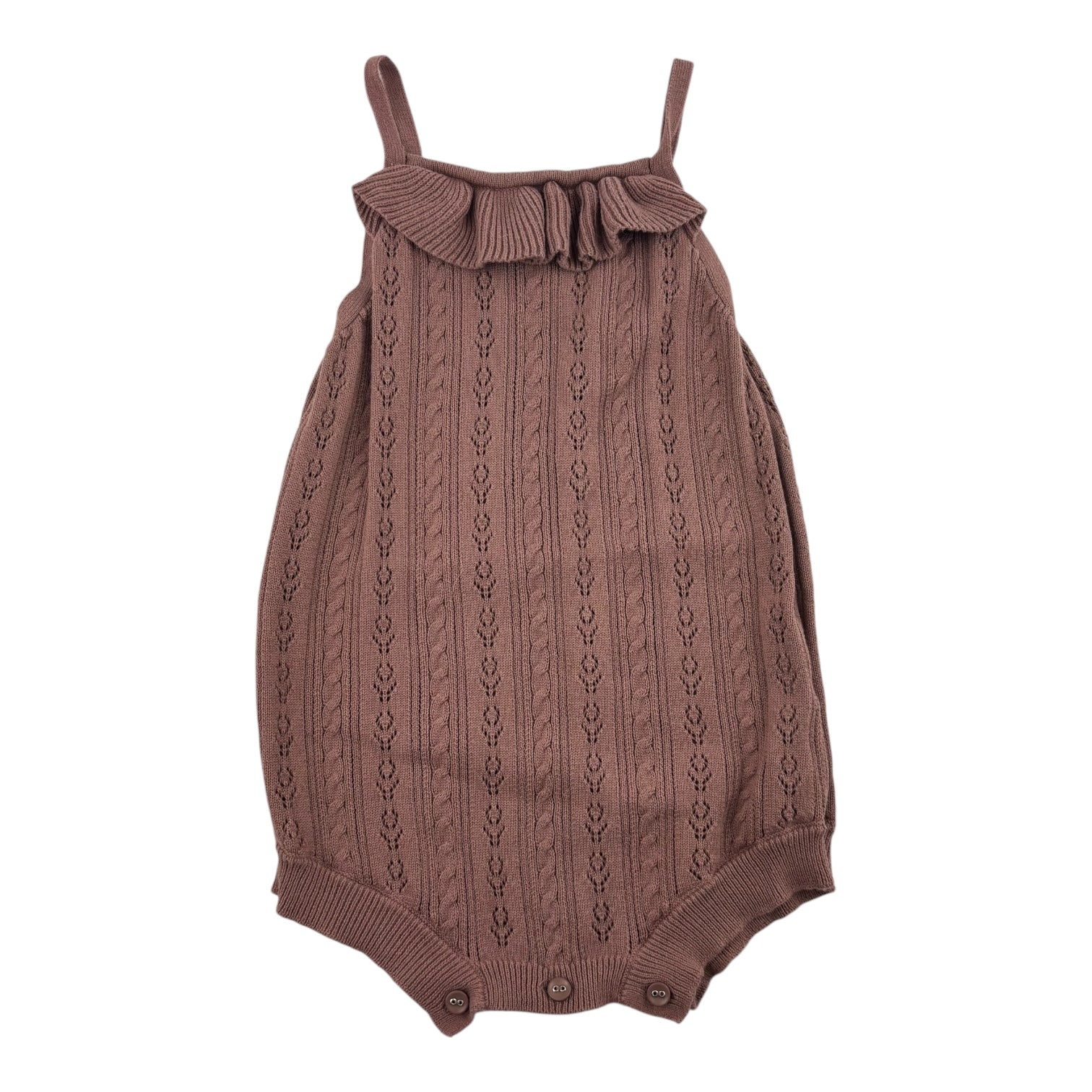 Jamie Kay Mauve Knit Romper, Size 1