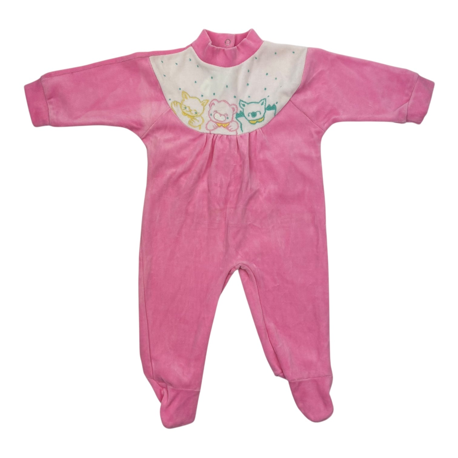 Vintage Velour Pink Onesie, Size 0