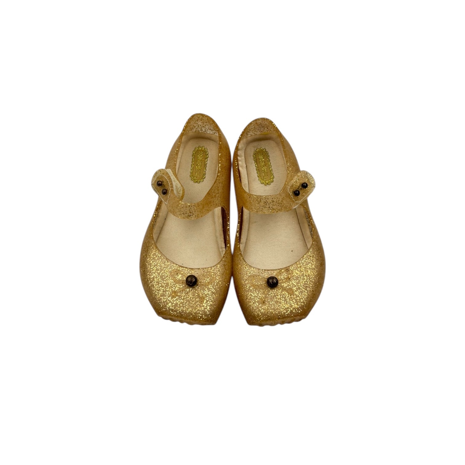Mini Melissa Gold Ballet Sandals, Size EU 24