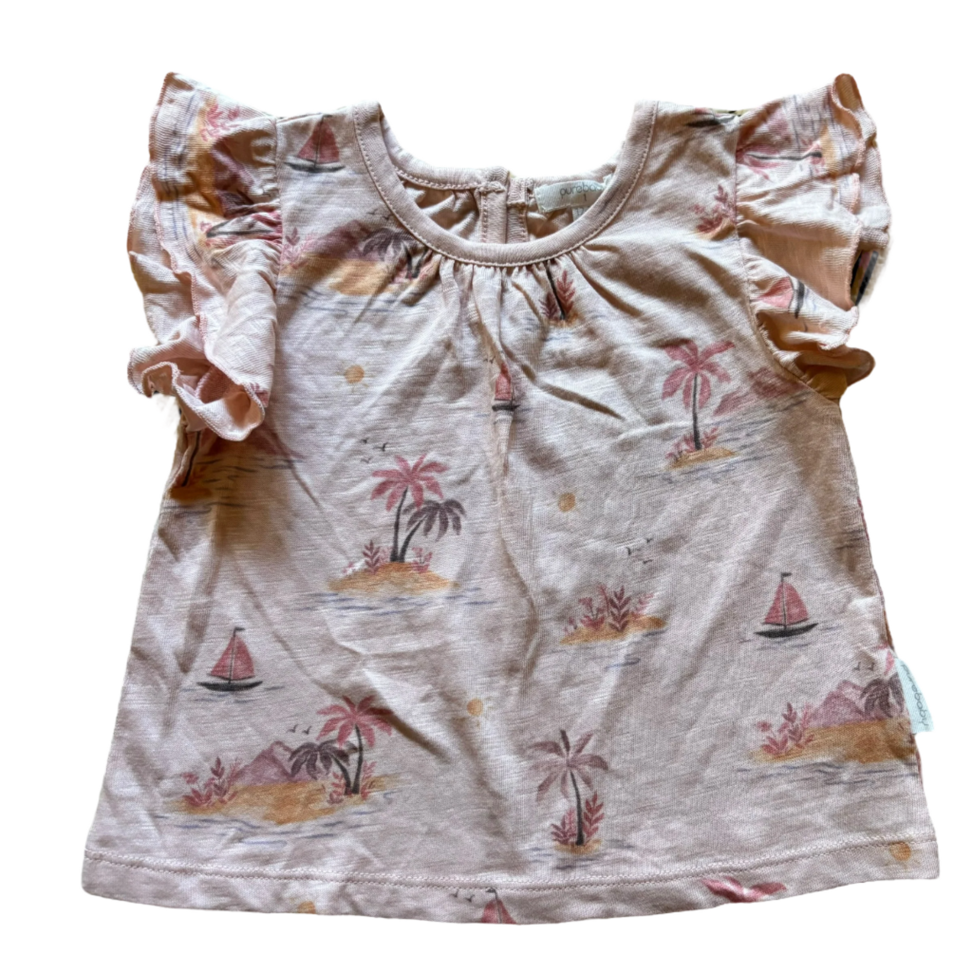 Purebaby Pink Tee, Size 1