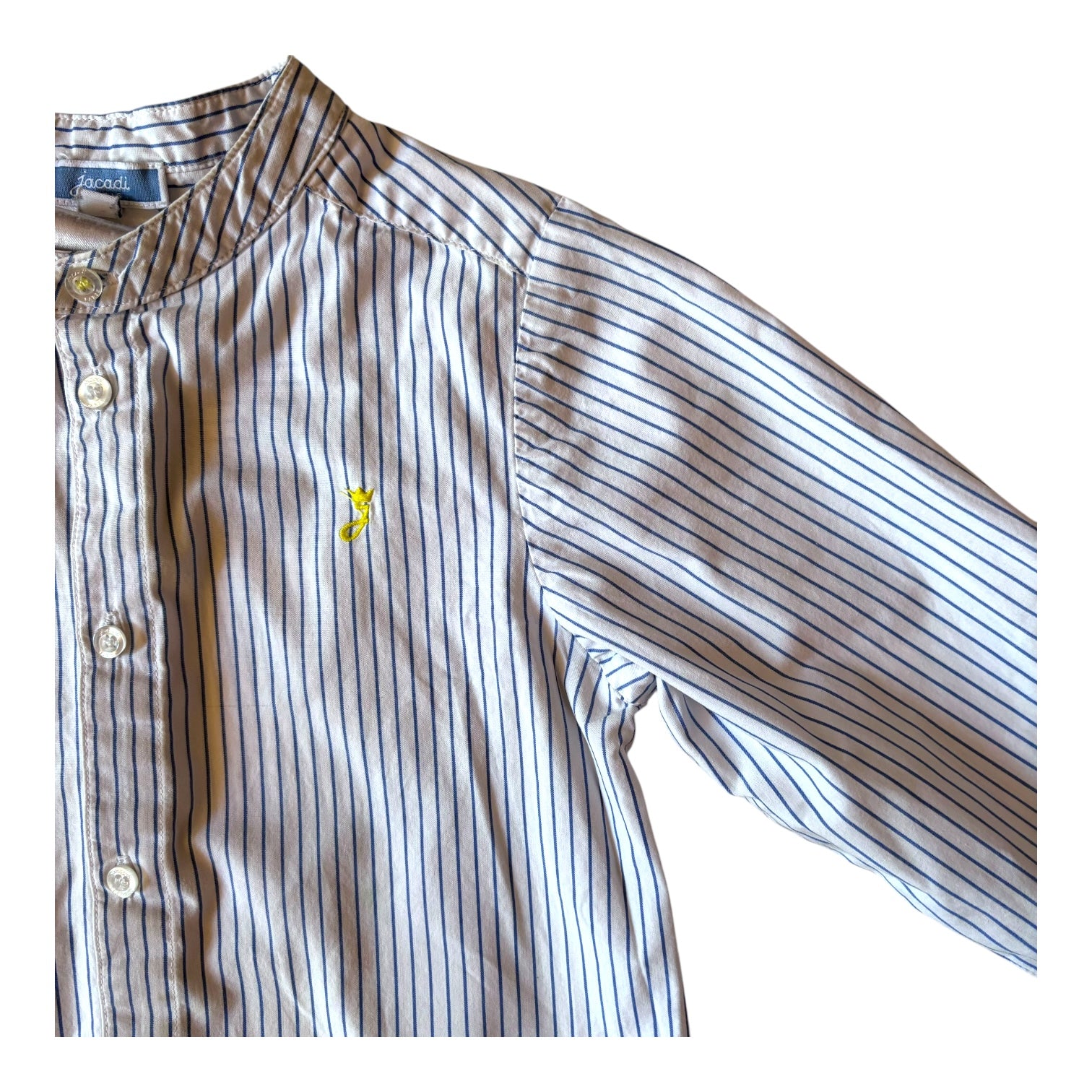 Jacadi White and Blue Stripe Shirt, Size 3