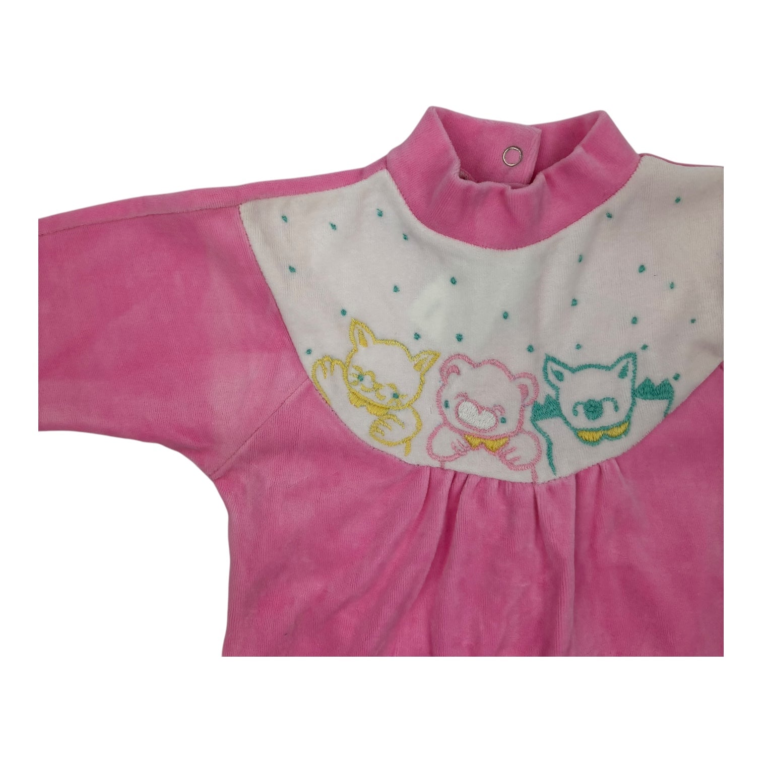 Vintage Velour Pink Onesie, Size 0