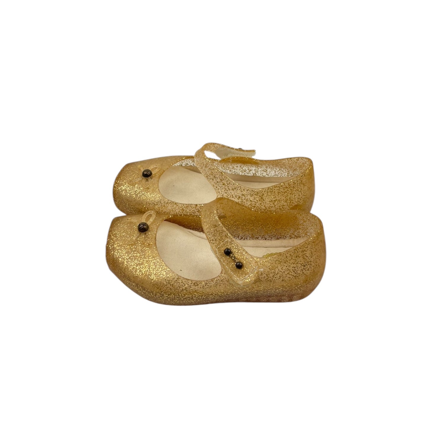 Mini Melissa Gold Ballet Sandals, Size EU 24