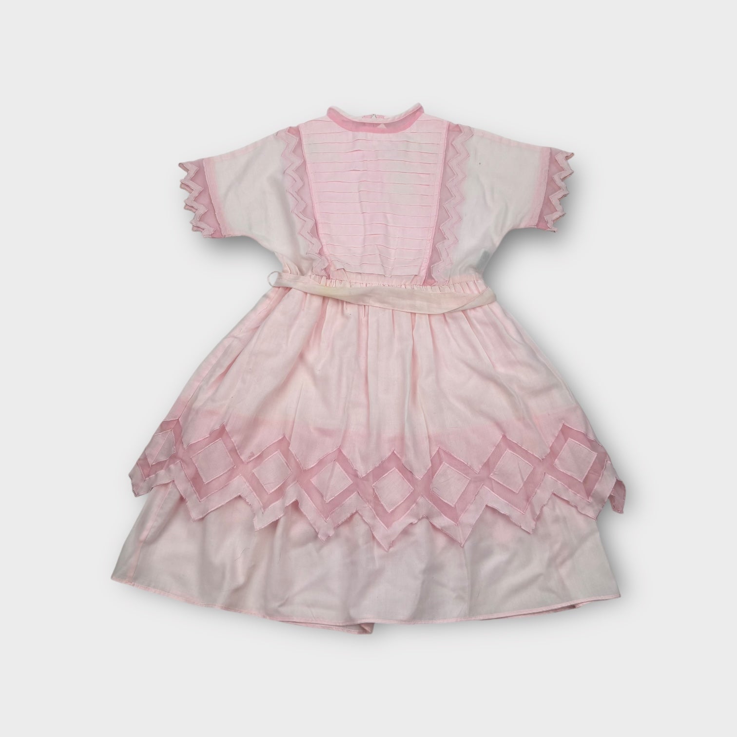 Vintage Pink Pleated Dress, Size 8