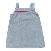 Baby Boden Railway Denim Pinafore, Size 0