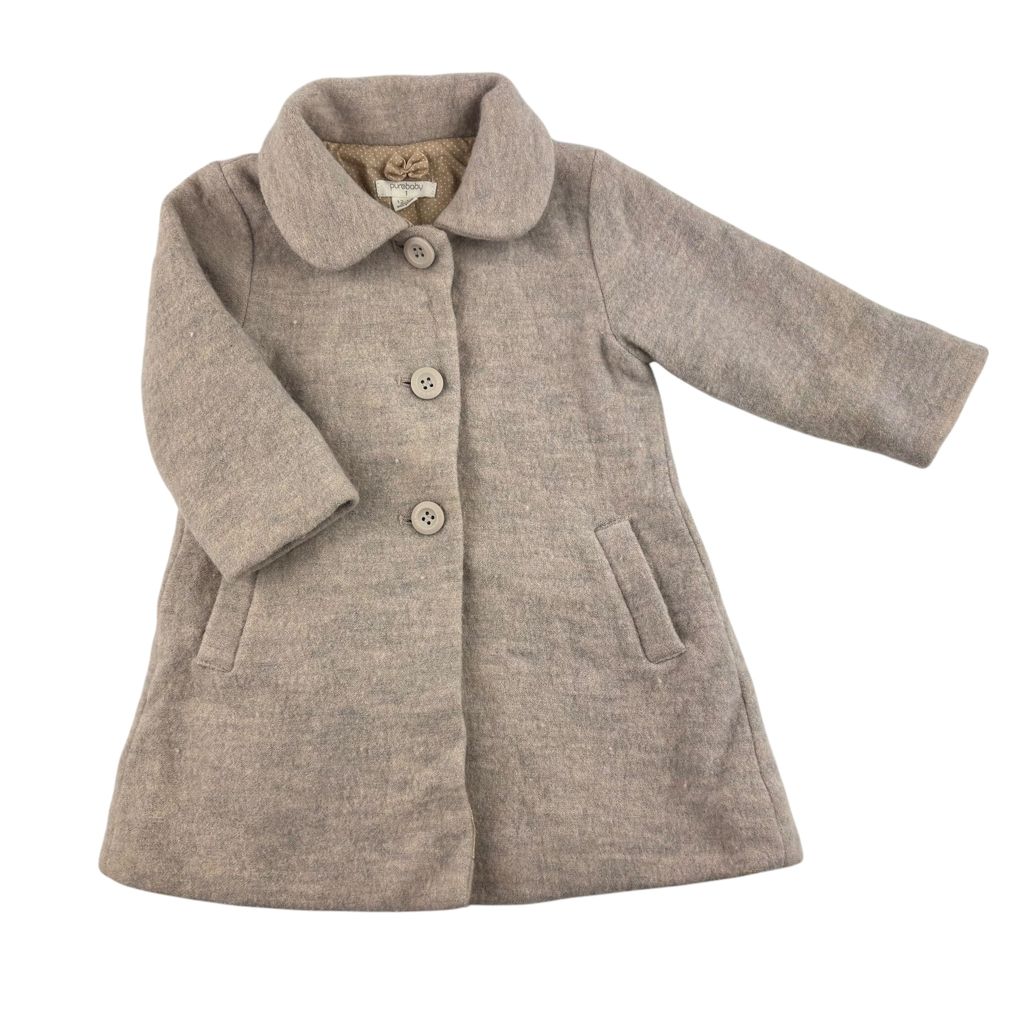 Purebaby Wool Coat, Size 1